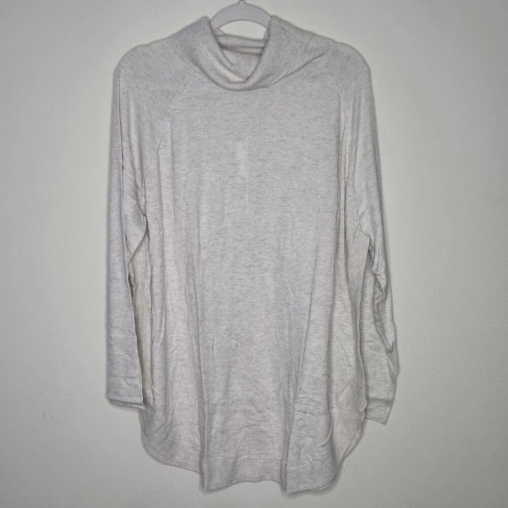 Caslon Cowl Turtleneck Soft Knit Sweater Beige Oatmeal Womens XXL Lagenlook